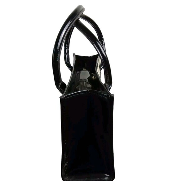 VINTAGE ANNE KLEIN SATCHEL BLACK POCKETS SNAP CLOSURE - Picture 5 of 12